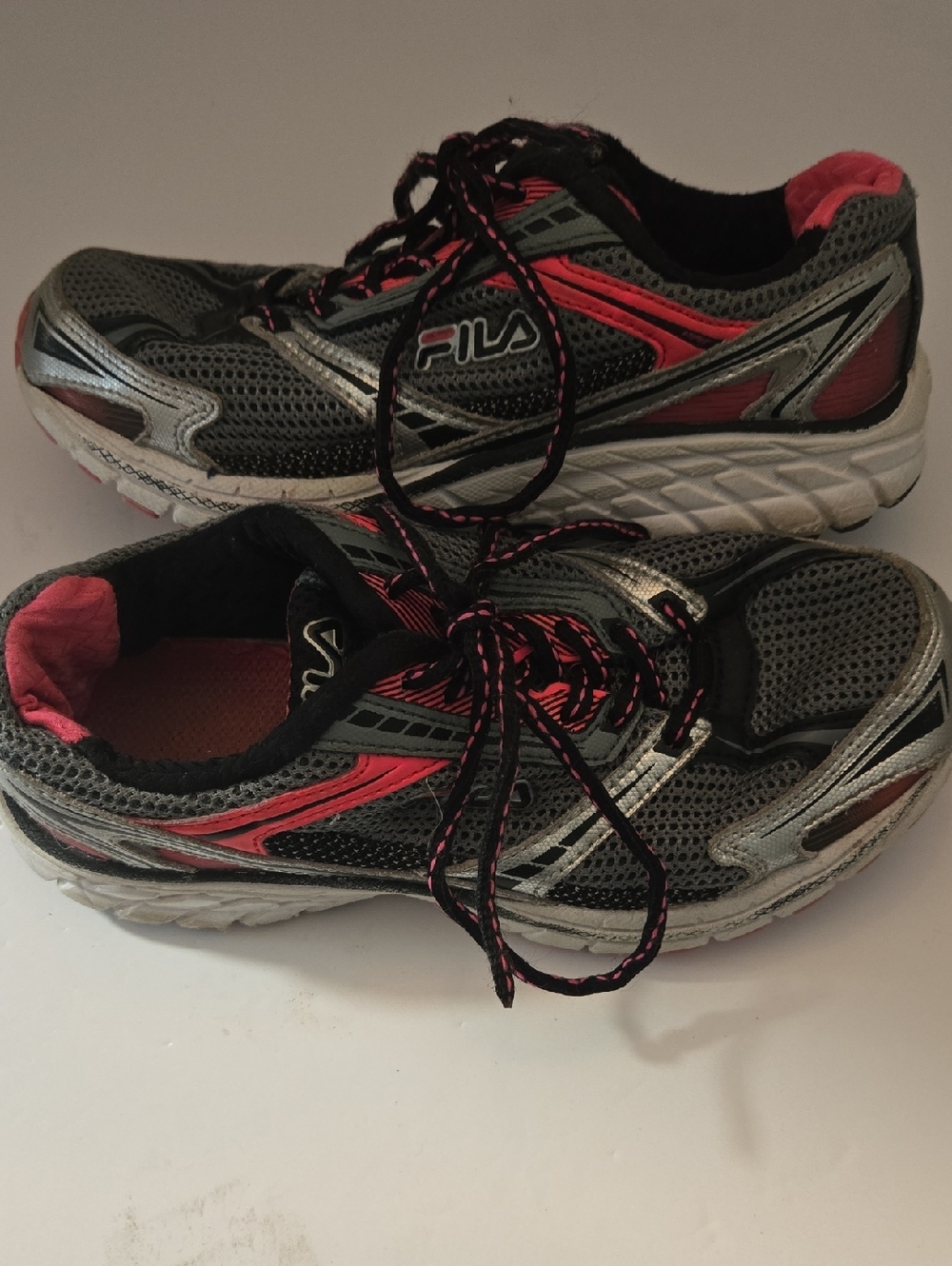 Fila Kids Gray and Pink Athletic Sneakers